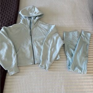 lululemon athletica Light Blue Leggings and Hoodie Set